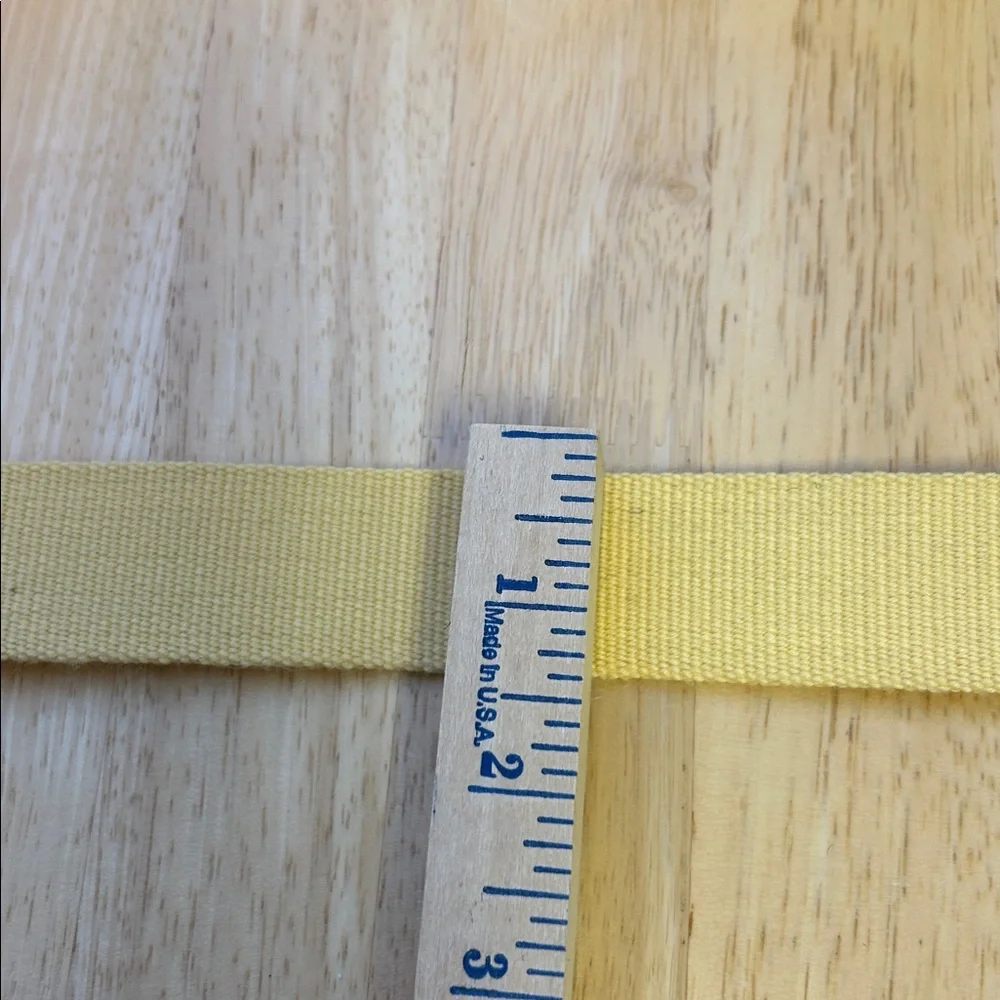 Bundle of 2 Torino Canvas/Leather Belts (Blue & Yellow) with Gold Brass Buckles